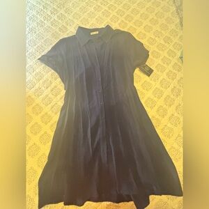 Navy Button Dress